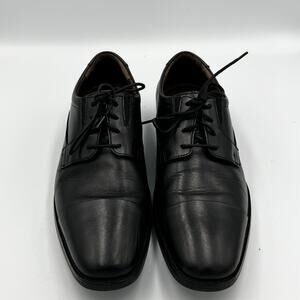 Johnston & Murphy Gibbons Cap Toe Dress Shoe Black Men's Size 10.5 M